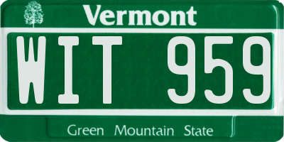 VT license plate WIT959