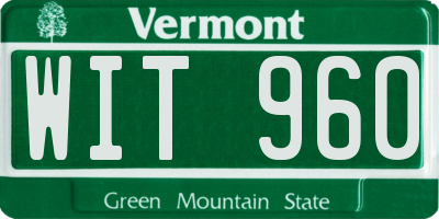 VT license plate WIT960