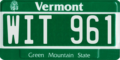 VT license plate WIT961