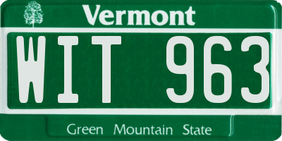 VT license plate WIT963