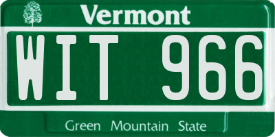 VT license plate WIT966