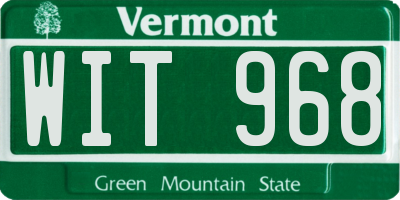 VT license plate WIT968