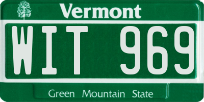 VT license plate WIT969