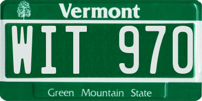 VT license plate WIT970