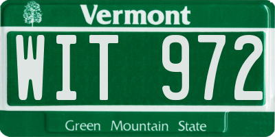VT license plate WIT972