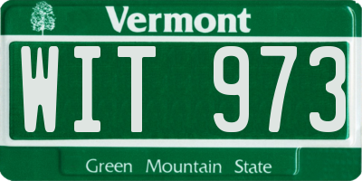VT license plate WIT973