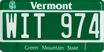 VT license plate WIT974