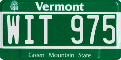 VT license plate WIT975