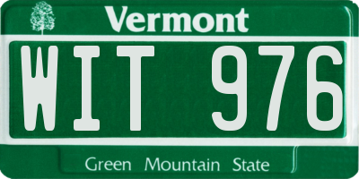 VT license plate WIT976