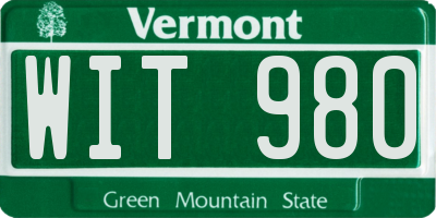 VT license plate WIT980