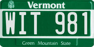 VT license plate WIT981
