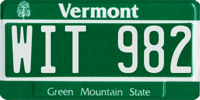 VT license plate WIT982
