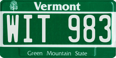 VT license plate WIT983