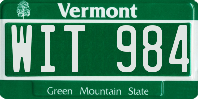 VT license plate WIT984
