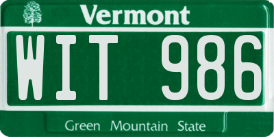 VT license plate WIT986