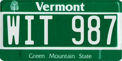 VT license plate WIT987