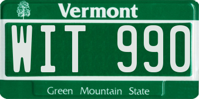 VT license plate WIT990