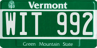 VT license plate WIT992