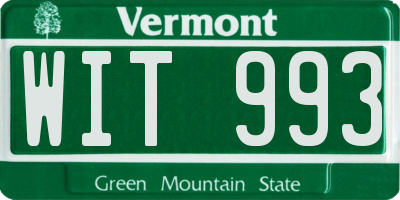 VT license plate WIT993