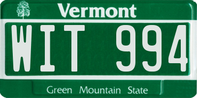 VT license plate WIT994