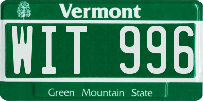 VT license plate WIT996