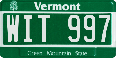 VT license plate WIT997