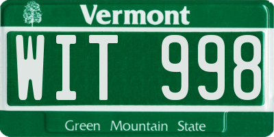 VT license plate WIT998