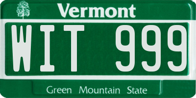 VT license plate WIT999