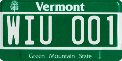 VT license plate WIU001
