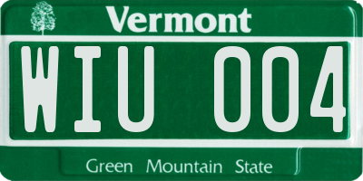 VT license plate WIU004