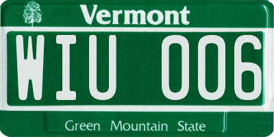 VT license plate WIU006