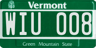VT license plate WIU008