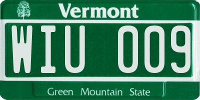 VT license plate WIU009