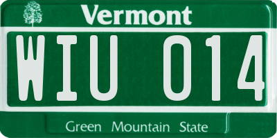 VT license plate WIU014