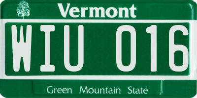 VT license plate WIU016