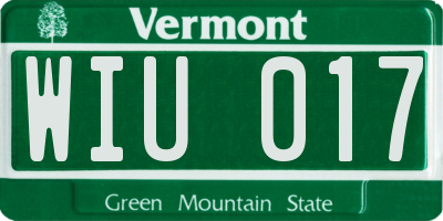 VT license plate WIU017