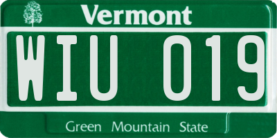 VT license plate WIU019