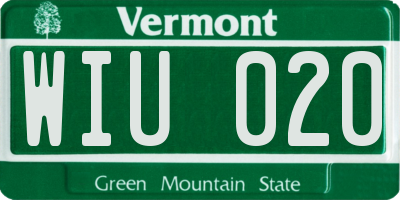 VT license plate WIU020