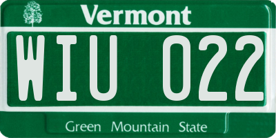 VT license plate WIU022