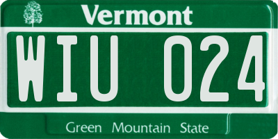 VT license plate WIU024