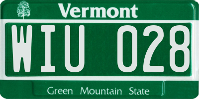 VT license plate WIU028