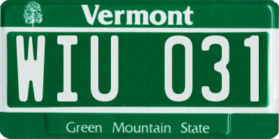 VT license plate WIU031
