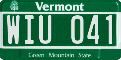 VT license plate WIU041