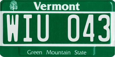 VT license plate WIU043