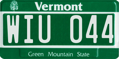 VT license plate WIU044