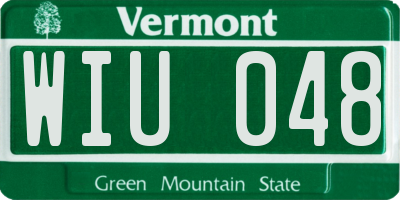 VT license plate WIU048