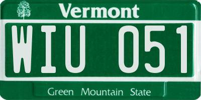 VT license plate WIU051