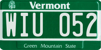 VT license plate WIU052