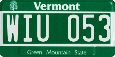 VT license plate WIU053