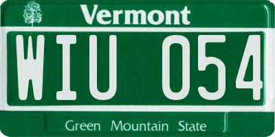 VT license plate WIU054